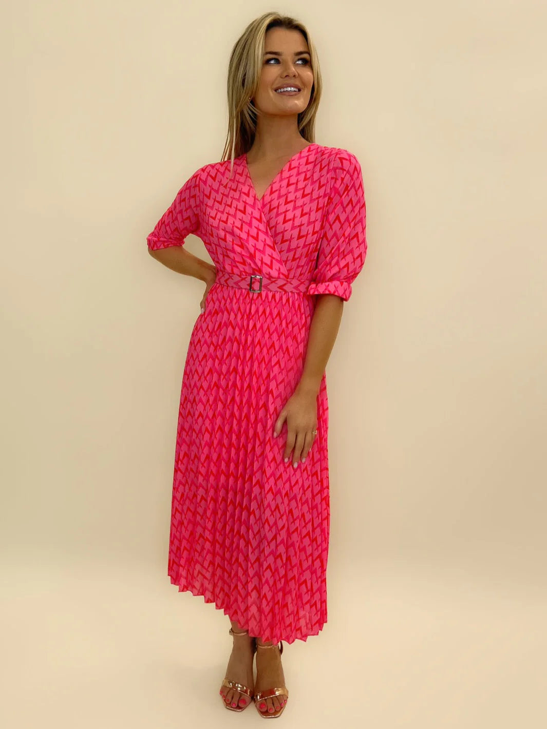 POSITANO MIDI DRESS (PINK)