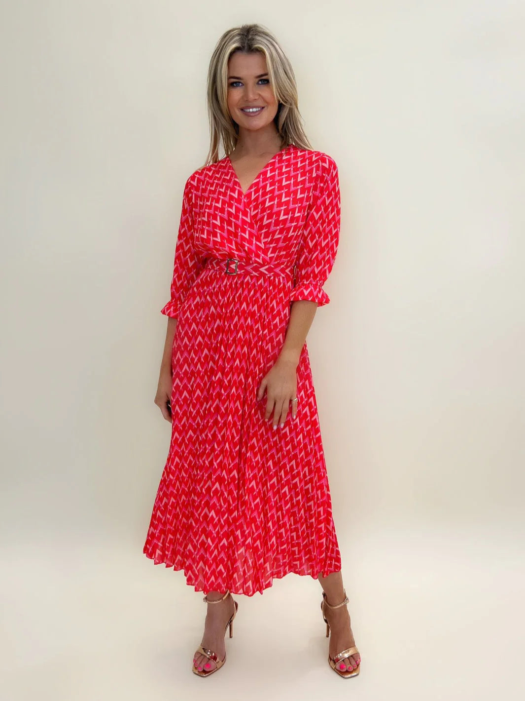 POSITANO MIDI DRESS (RED)