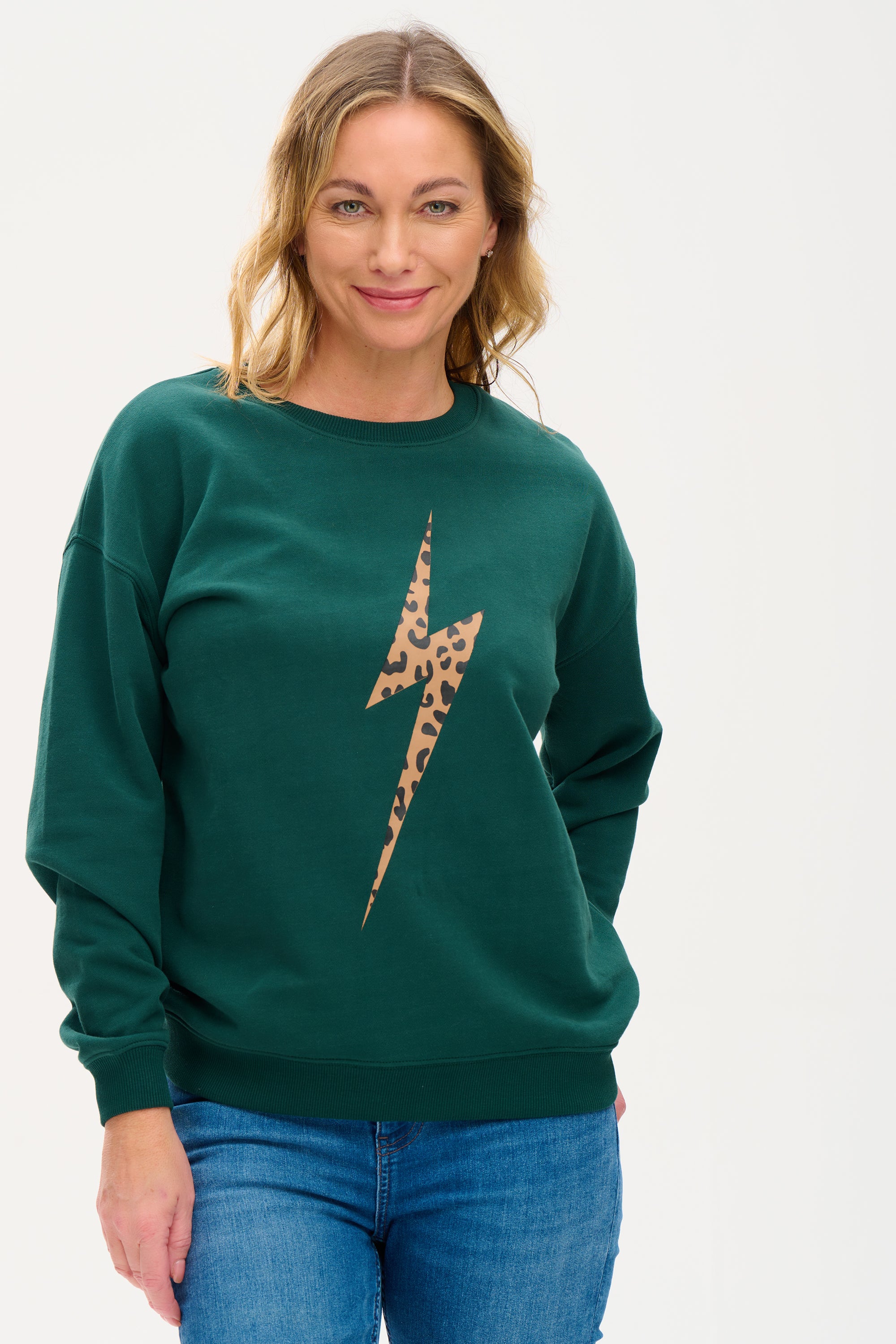 Noah Sweatshirt - Dark Green, Wild Lightning