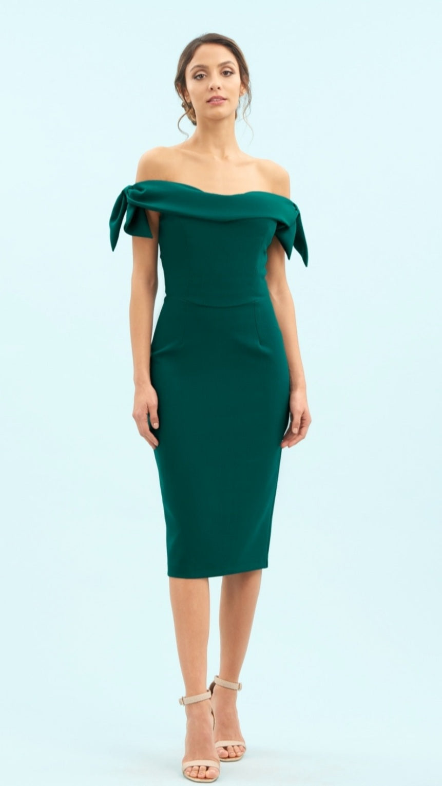 Tilly Pencil Dress Forrest Green
