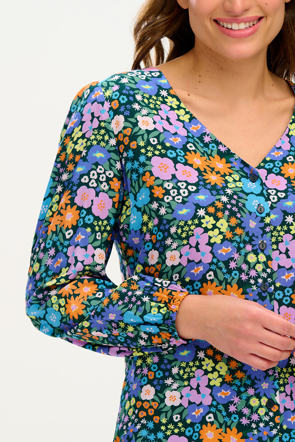 Imelda V-Neck Blouse - Multi, Busy Floral