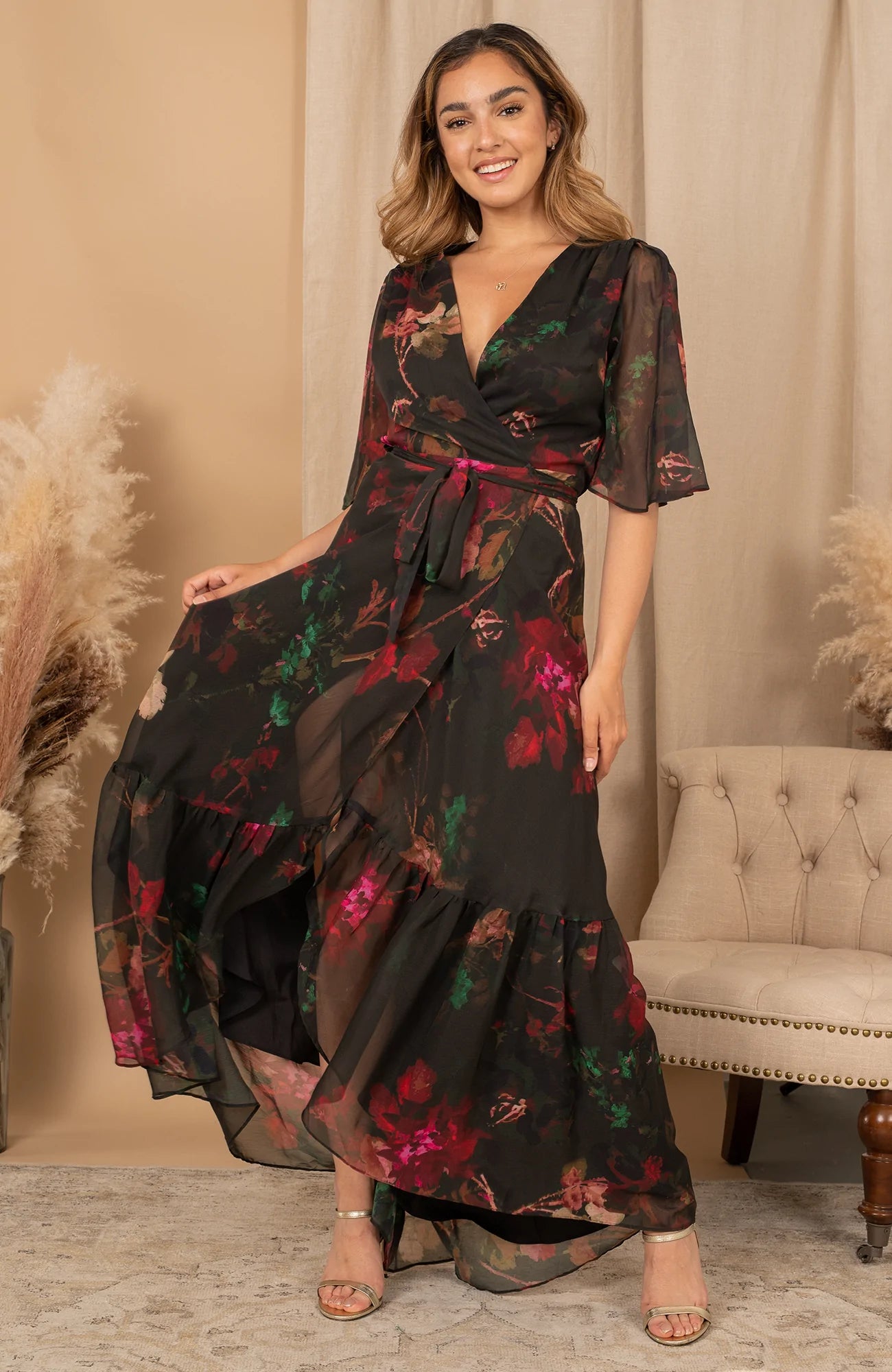 Willow Flutter Sleeve Maxi Dress