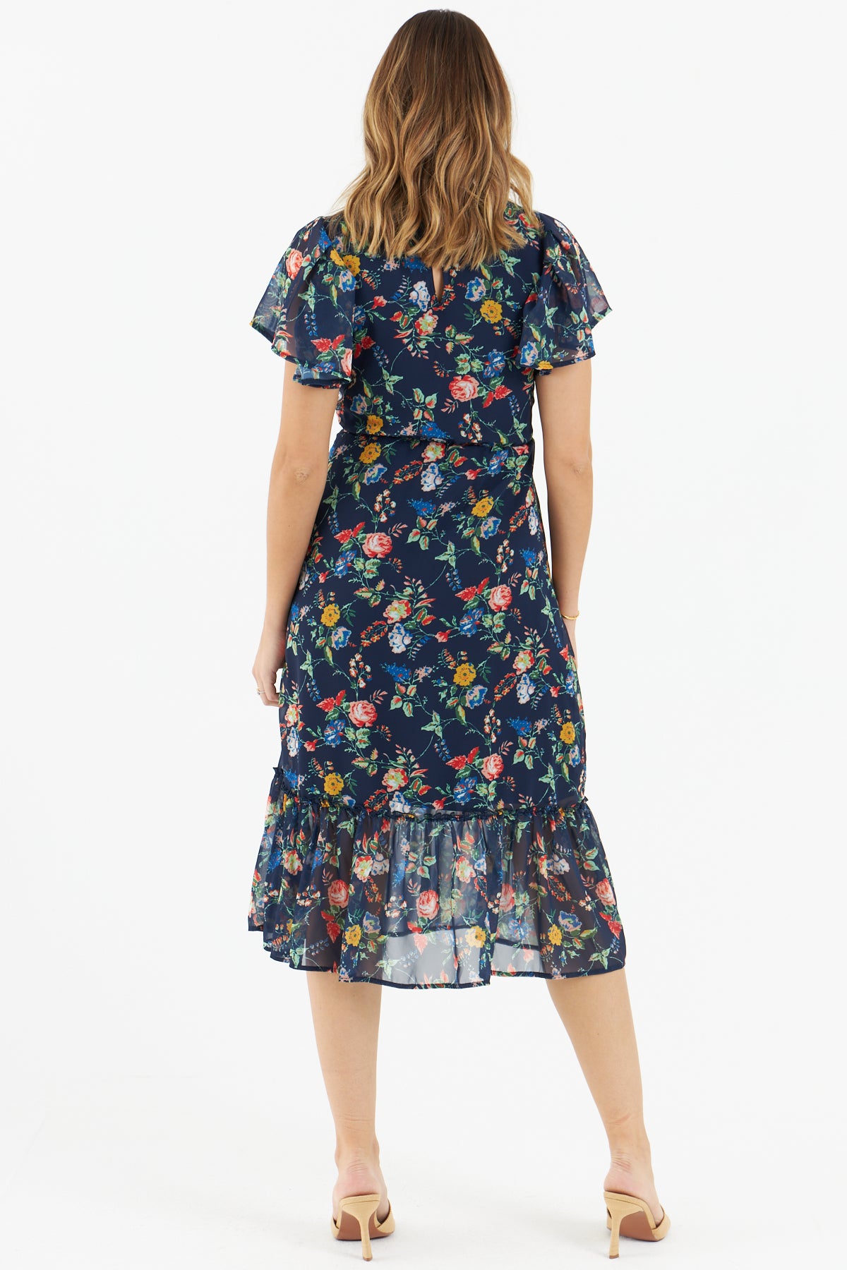 Chia Floral Dress (Navy)