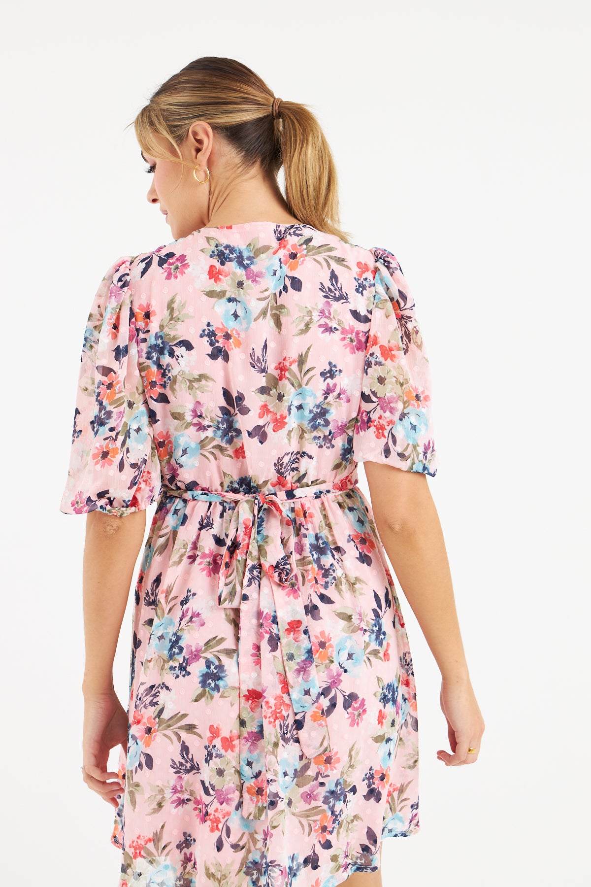 Faye Wrap Dress (Pink Floral)