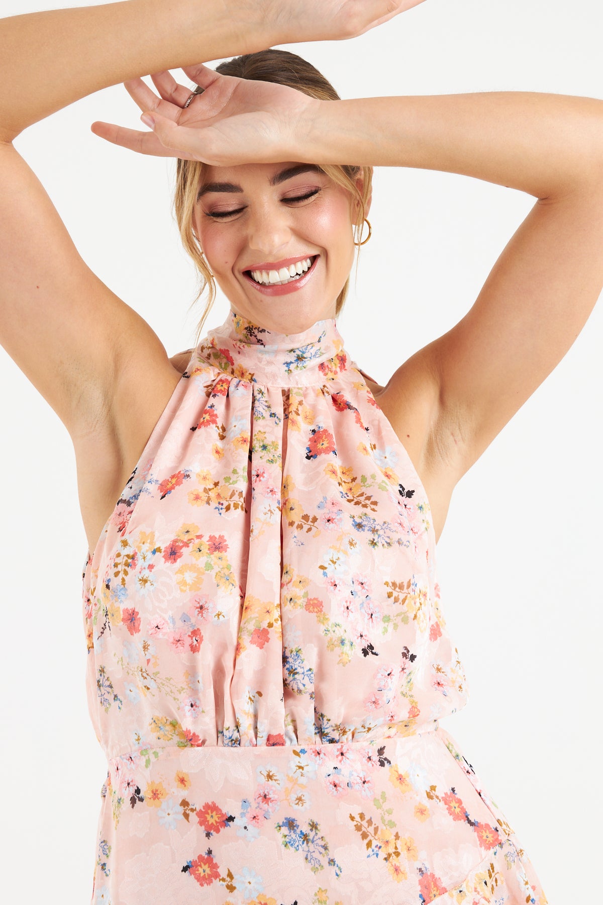 Pia Tiered Dress (Pink Floral)