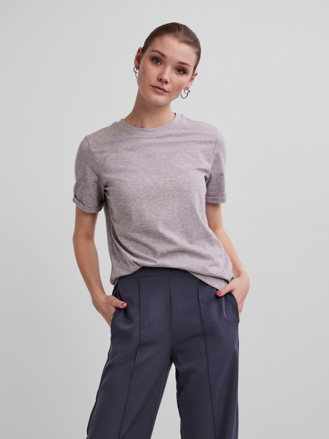 Meena T-Shirt (Light Grey Melange)