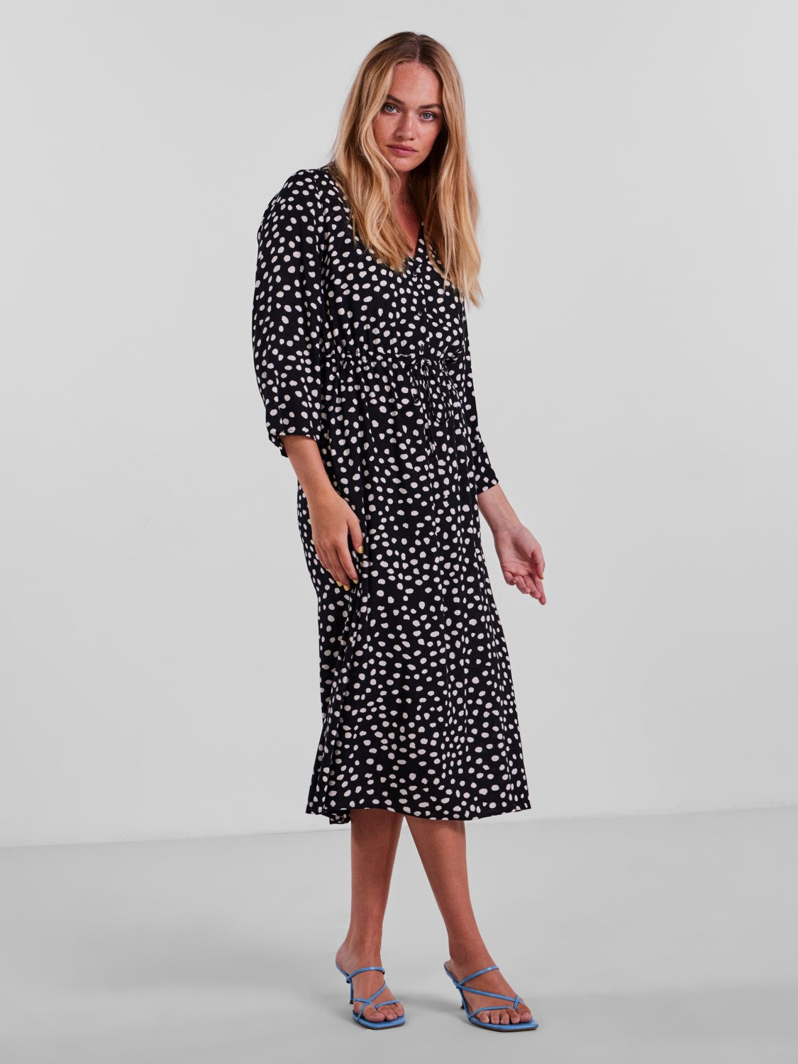 Sawyer Midi Dress (Bright White Dot)