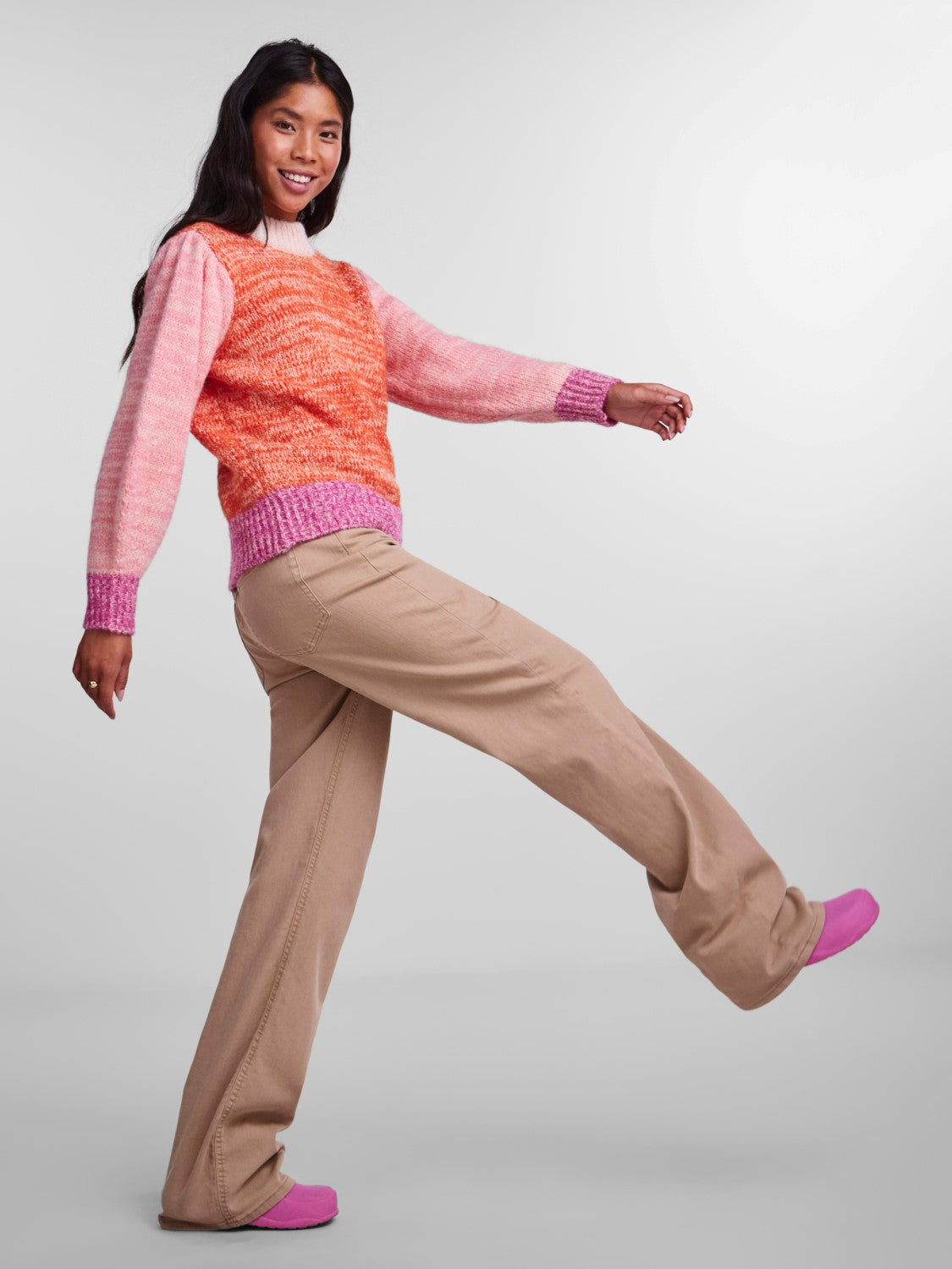 Felisia High Neck Jumper (Tangerine Tango)