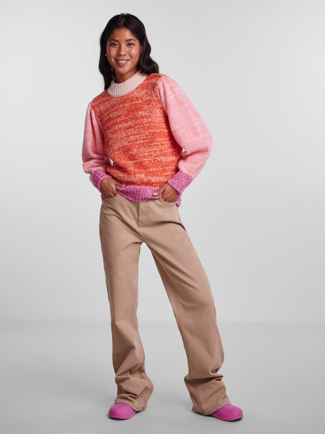 Felisia High Neck Jumper (Tangerine Tango)