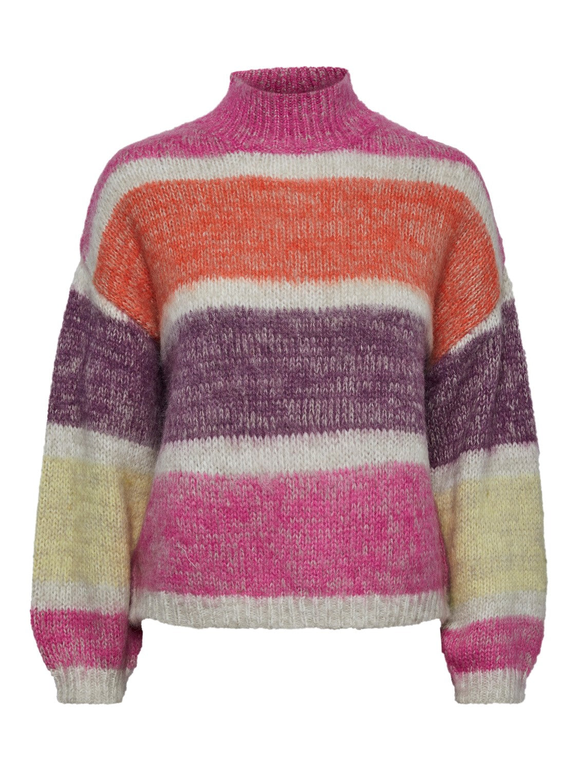 Emilyn High Neck Knit (Rose Violet Tago-Chsm-Elfin Yellow)