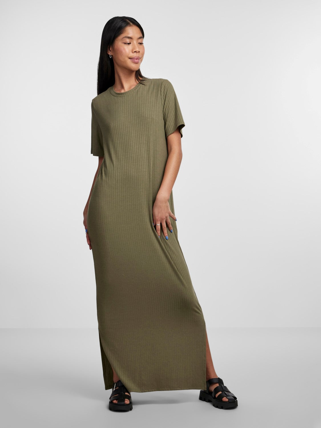 Kylie Ankle Dress (Deep Lichen Green)