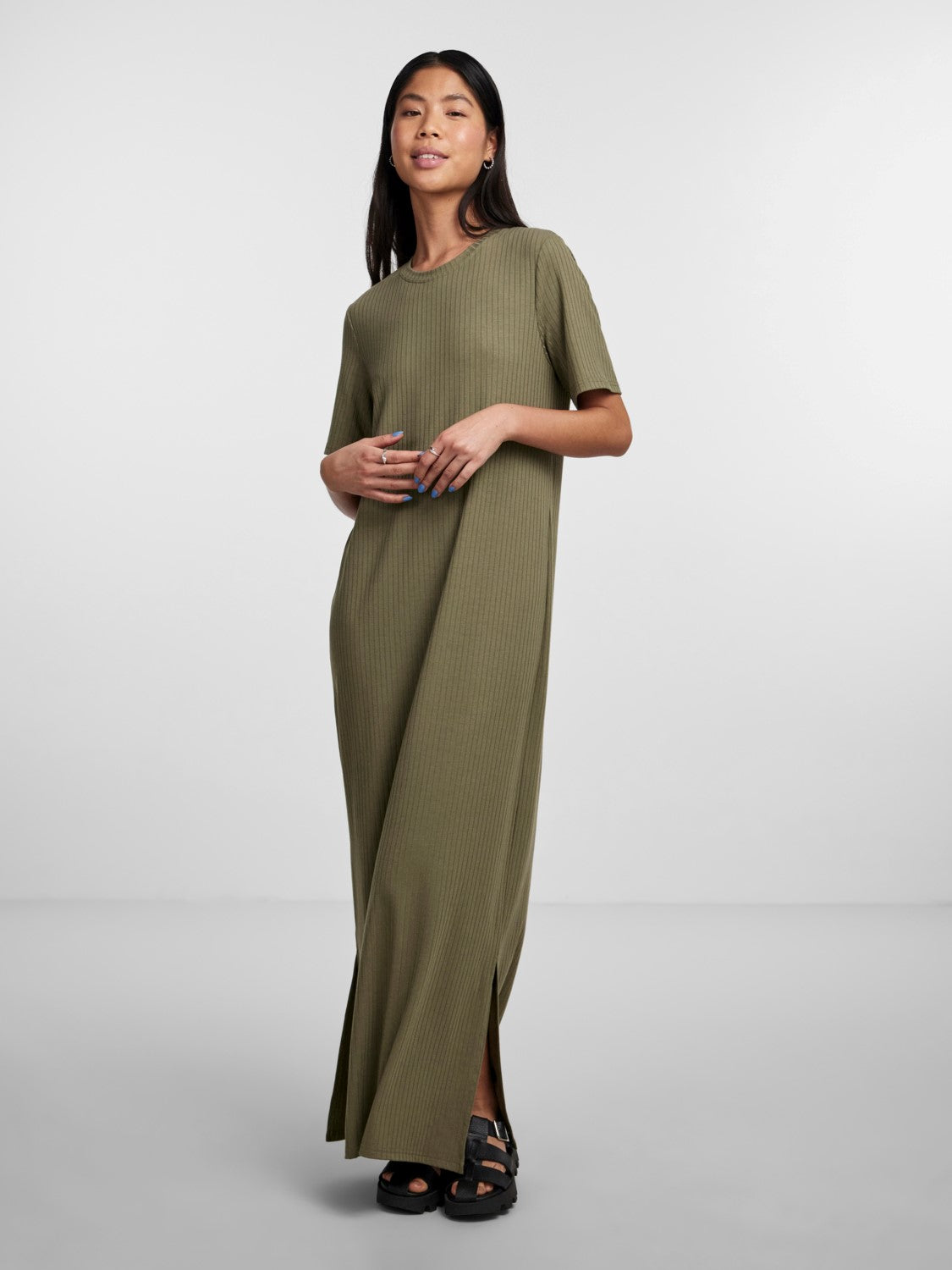 Kylie Ankle Dress (Deep Lichen Green)