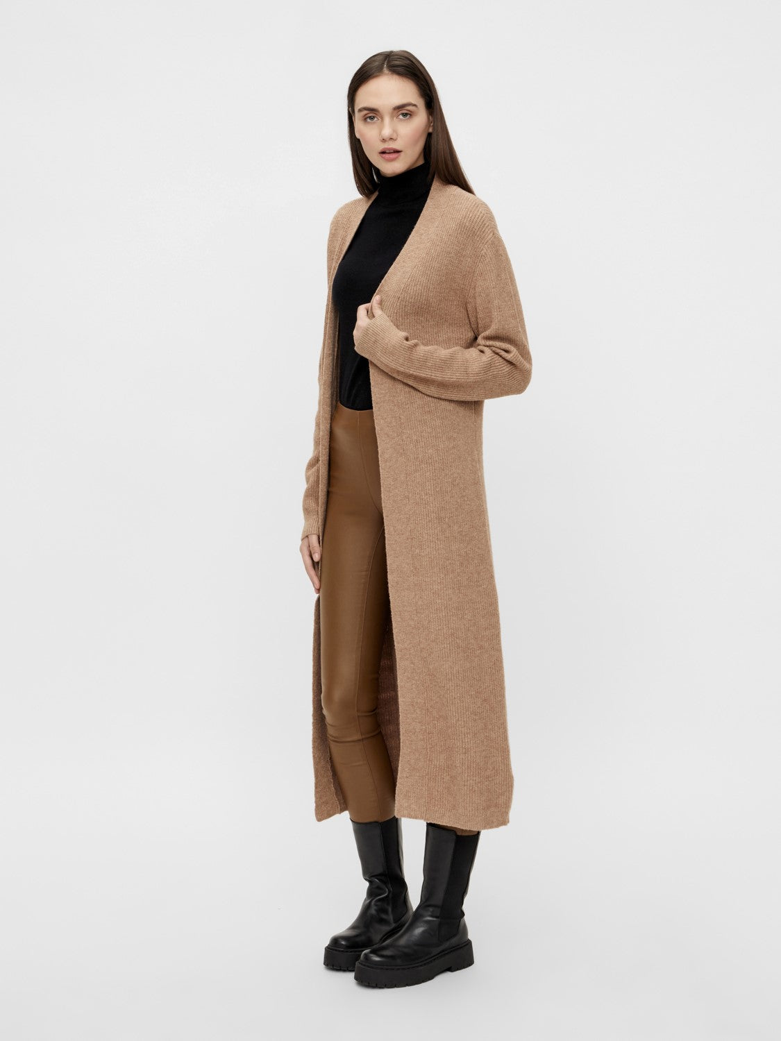 tan long cardigan