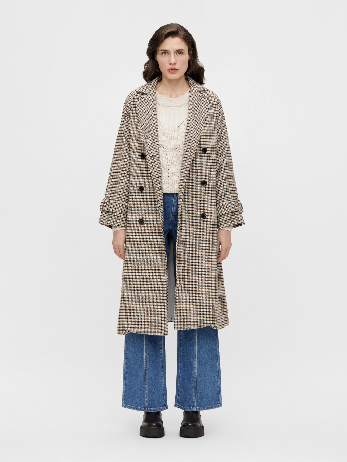 Keily Checkered Coat (Sepia)