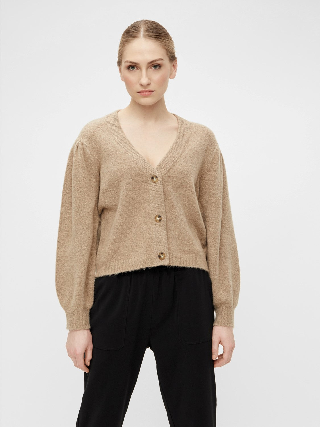 Everly Short Cardigan (Incense/Melange)