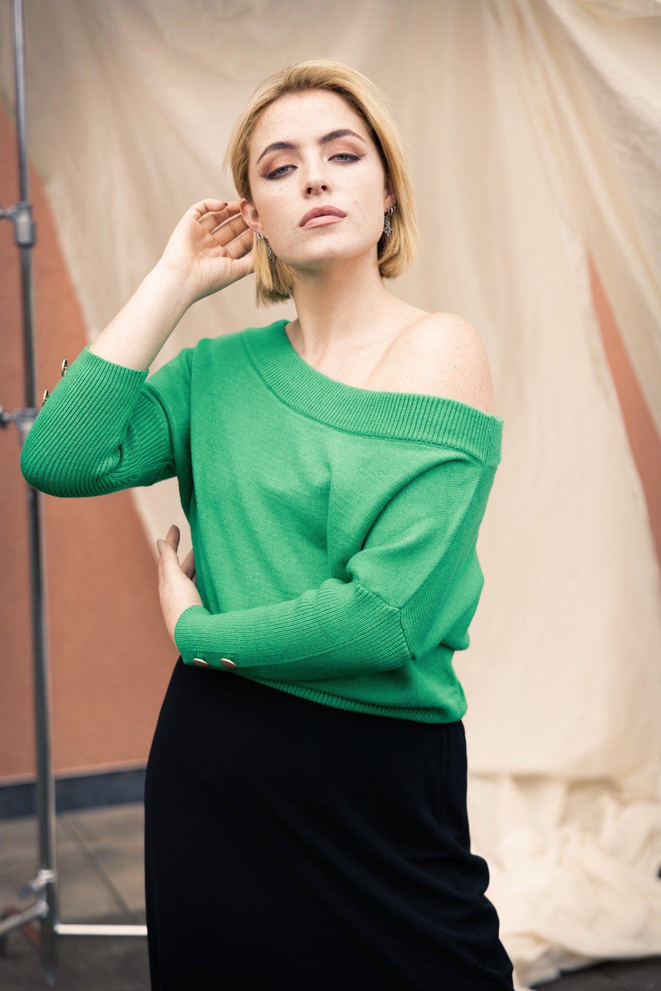 OH MOLLY Boat Neck Jumper Green