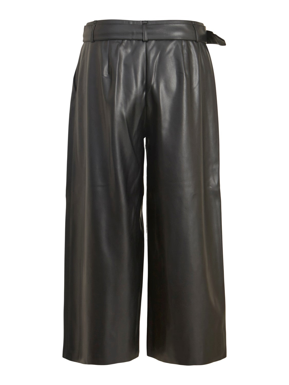 Laurie Cropped Leather Trousers (Black)