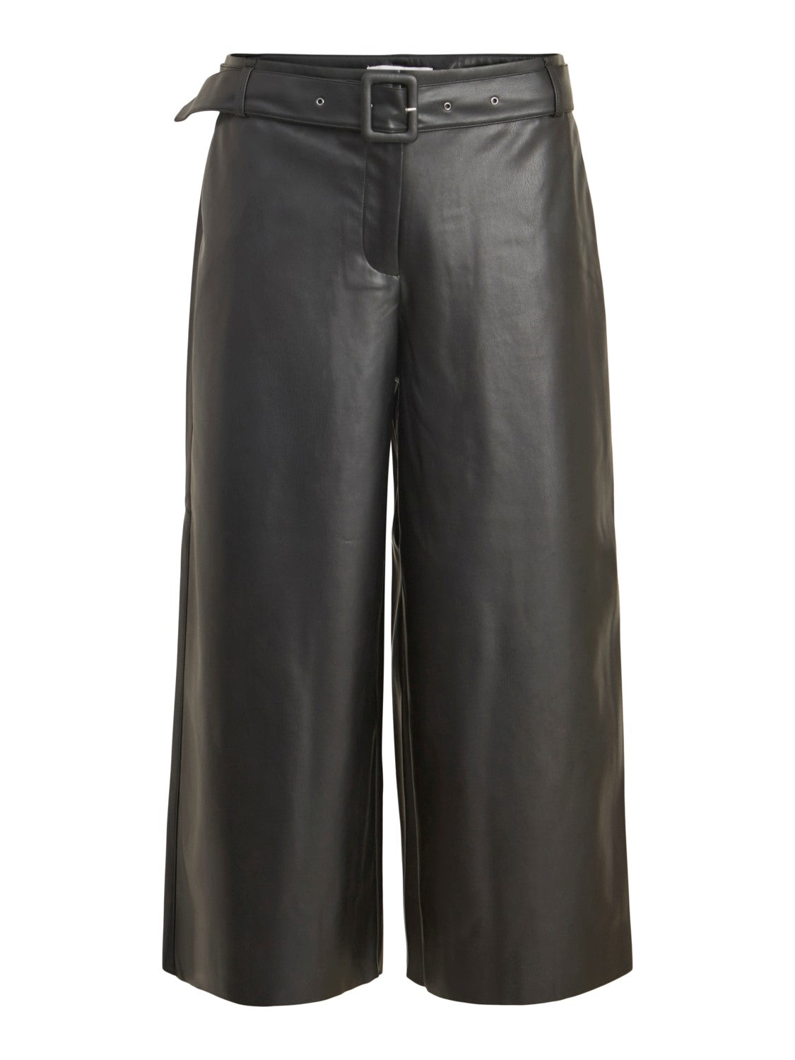 Laurie Cropped Leather Trousers (Black)