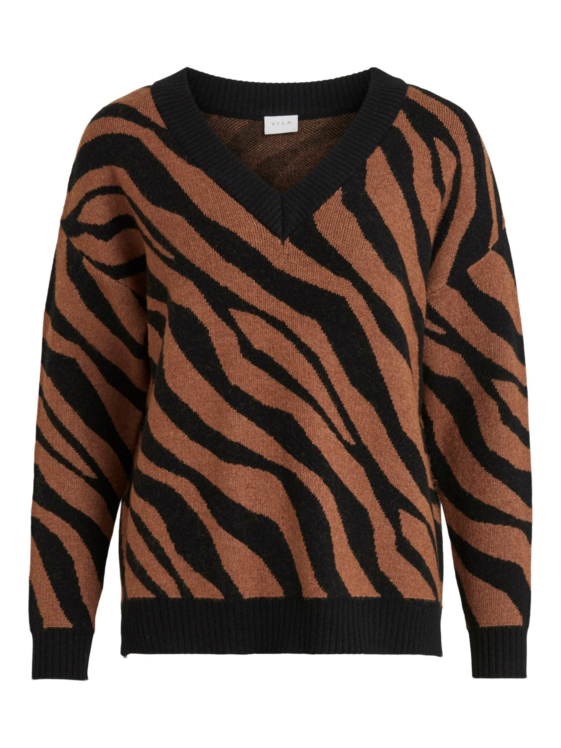 Vicky V-Neck Jumper (Animal Print)