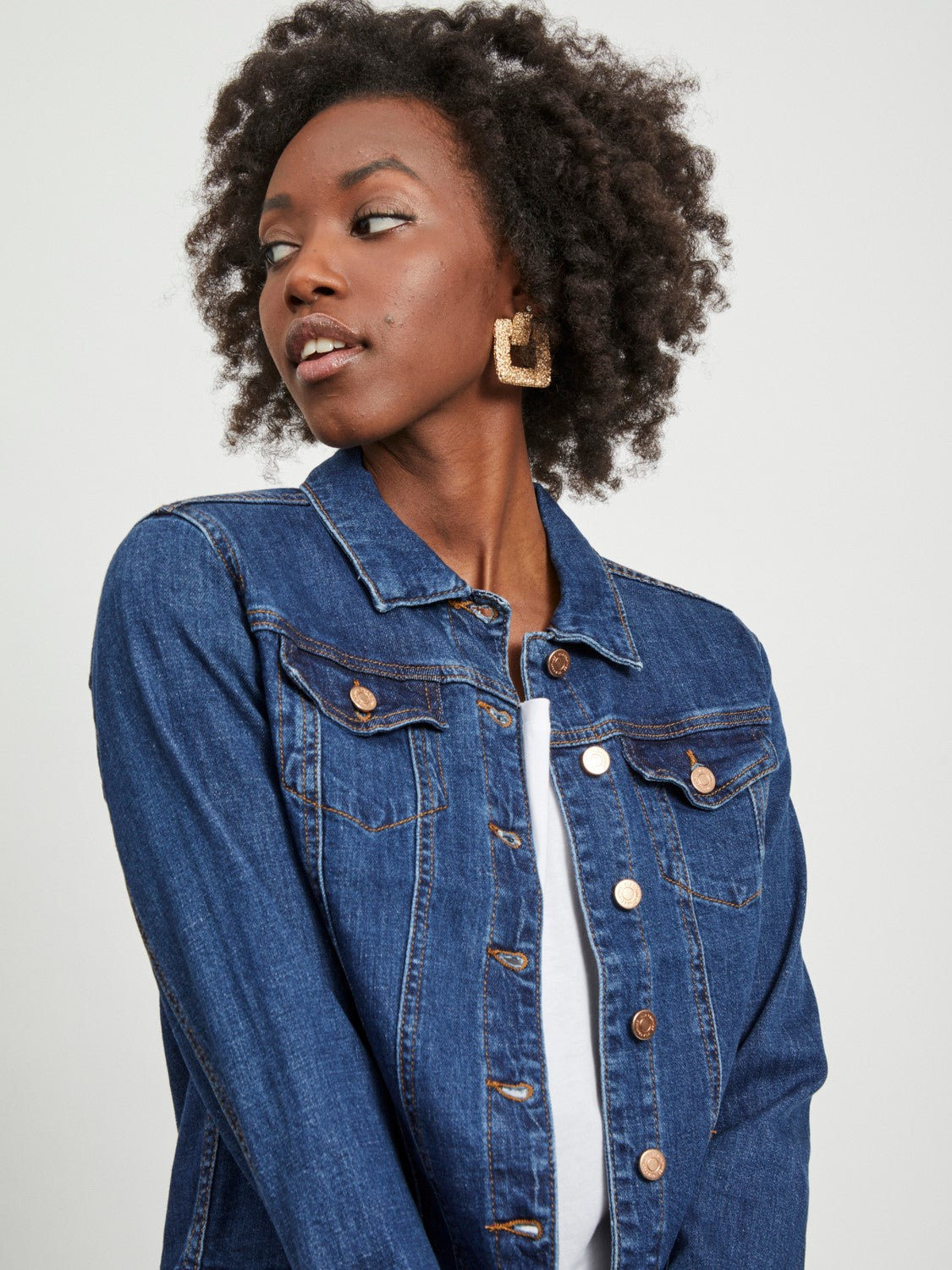 Dark blue clearance denim jacket women