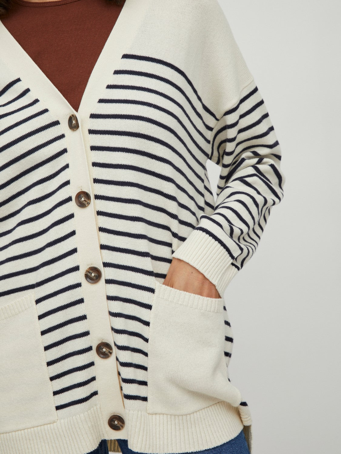 Shaunagh Striped Cardigan (Navy Blaze)