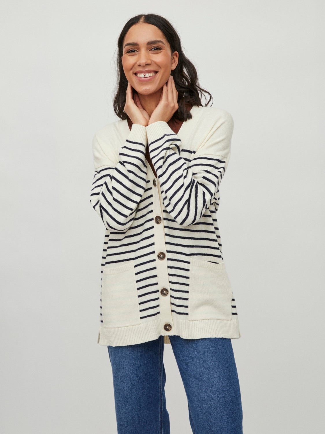 Shaunagh Striped Cardigan (Navy Blaze)