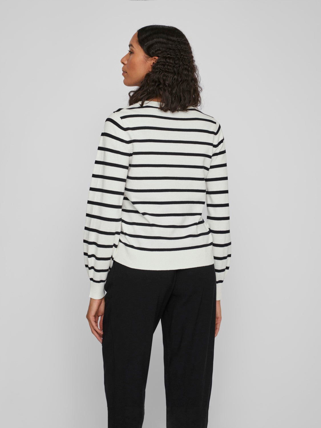 Ella Stripe Top (White Alyssum Black)