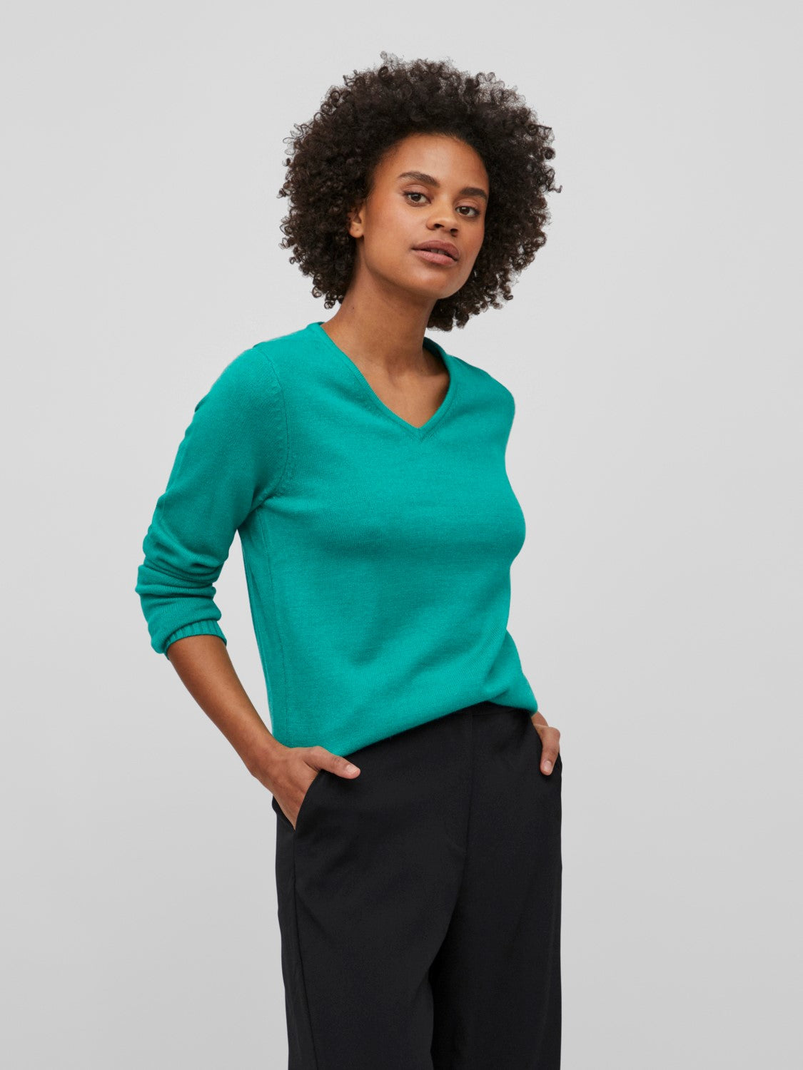 Miela V-Neck Jumper (Alhambra DARK MELANGE)